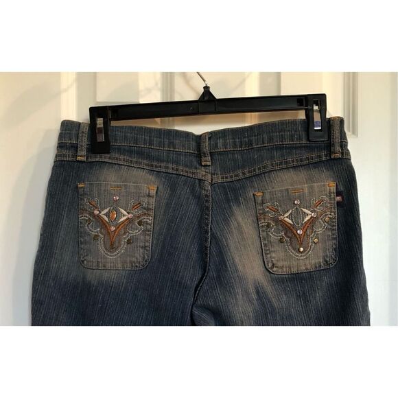 MASTER JEANS - EUC - L Sz S-M Retro Low-Rise Bermuda Shorts/Selectively Faded - Picture 8 of 9